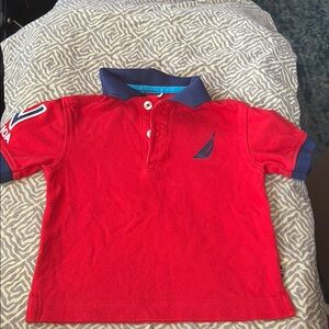 Boys Nautica Red and Blue Polo Shirt 2T